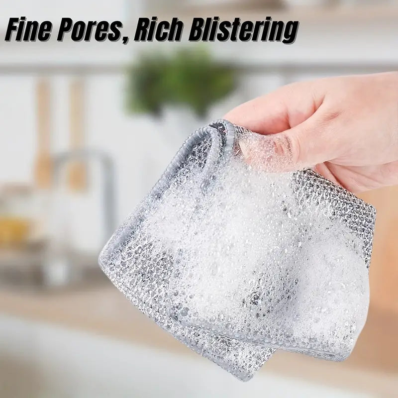 SparkleShine™ Multipurpose Wire Dishwashing Rags for Wet and Dry (Pack of 10)